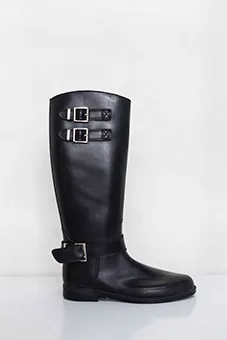 Black Riding Boots with Buckles