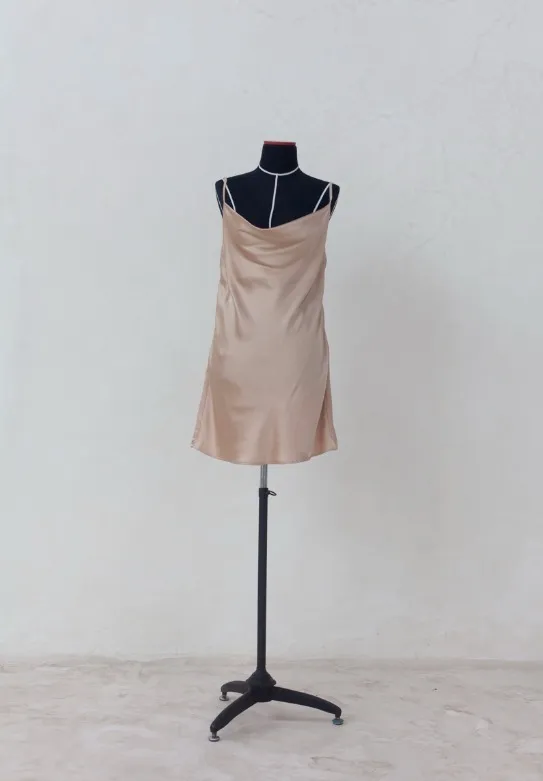 Pale Pink Satin Slip Dress