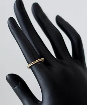 Tiny Bead Double Band Ring