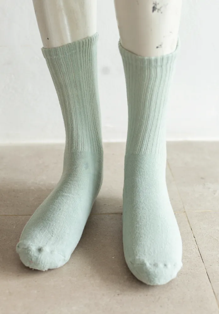 Sage Green Ribbed Socks
