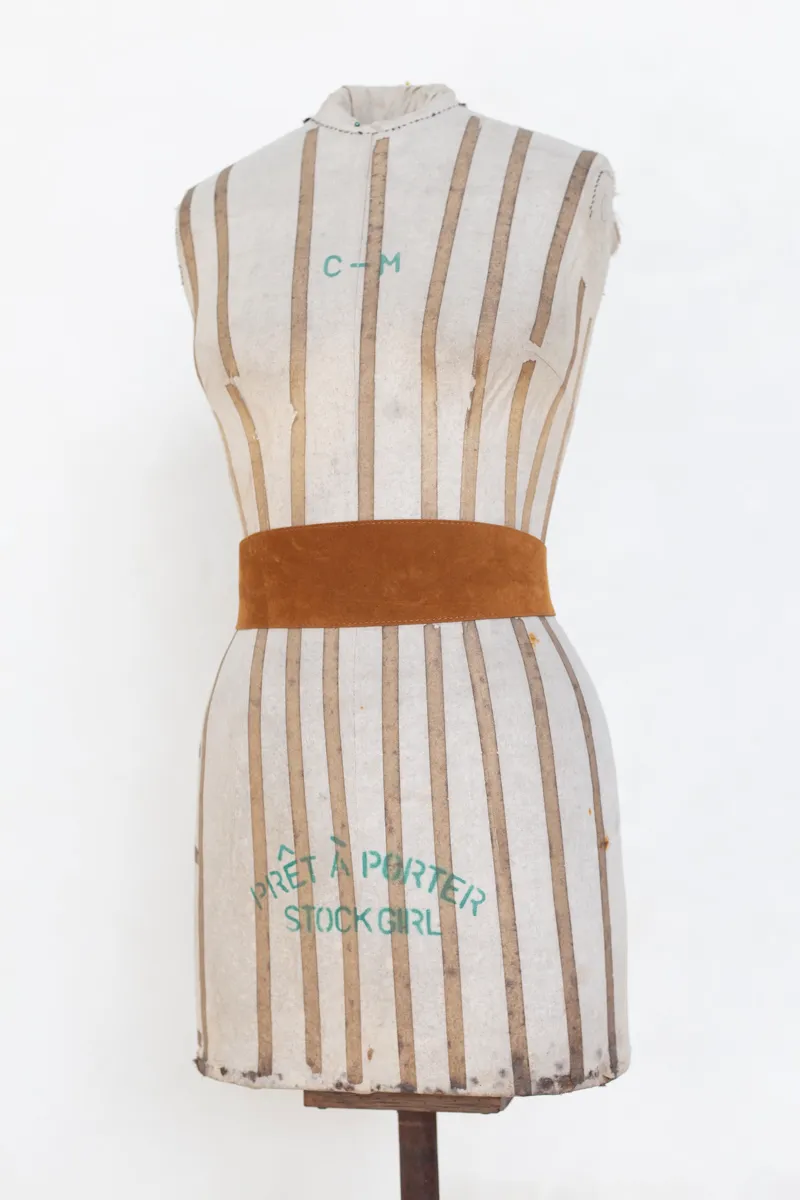 Brown Suede Tie Belt 