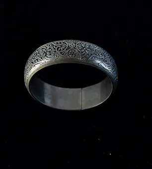 Silver Bangle with Engraved Designs