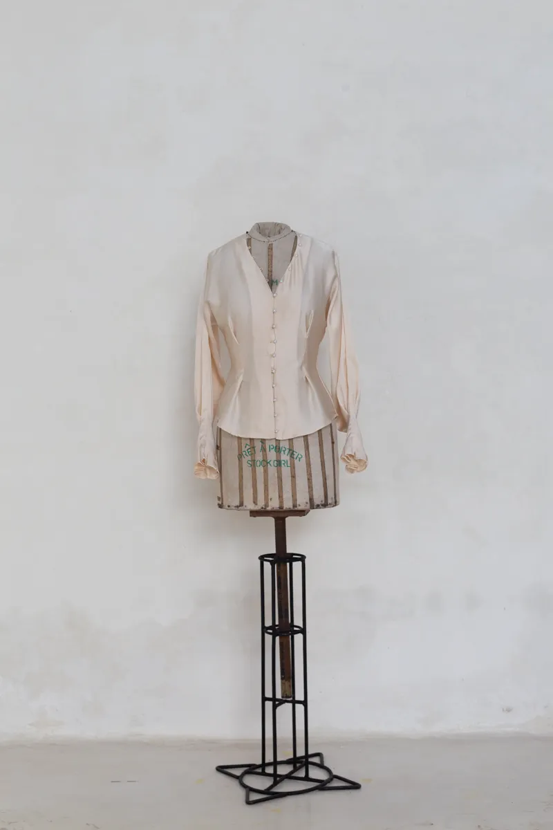 Pale Pink Satin Blouse 