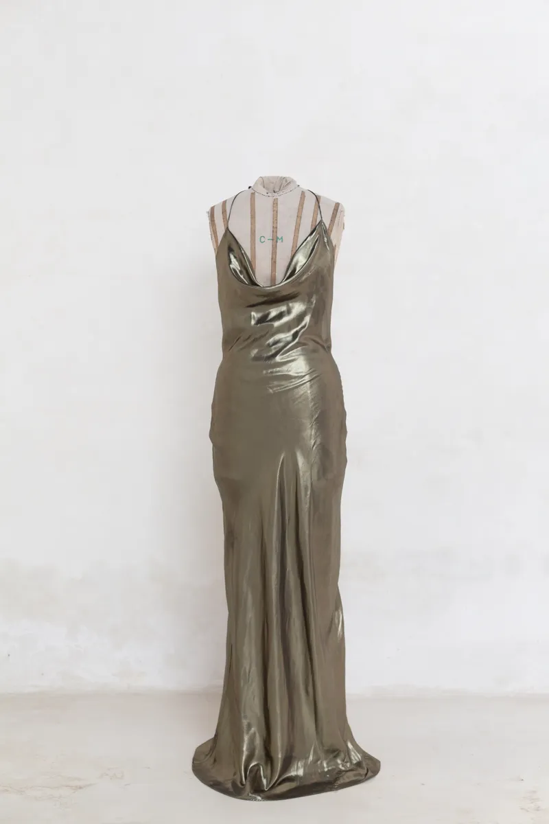 Backless Metallic Dress 