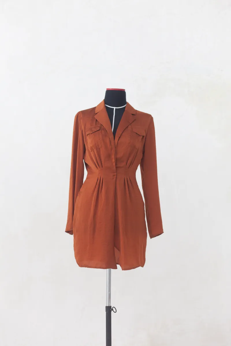 Burnt Orange Shirt Dress