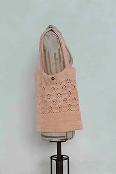 Salmon Pink Knitted Bag