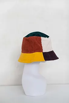 Patchwork Corduroy Bucket Hat