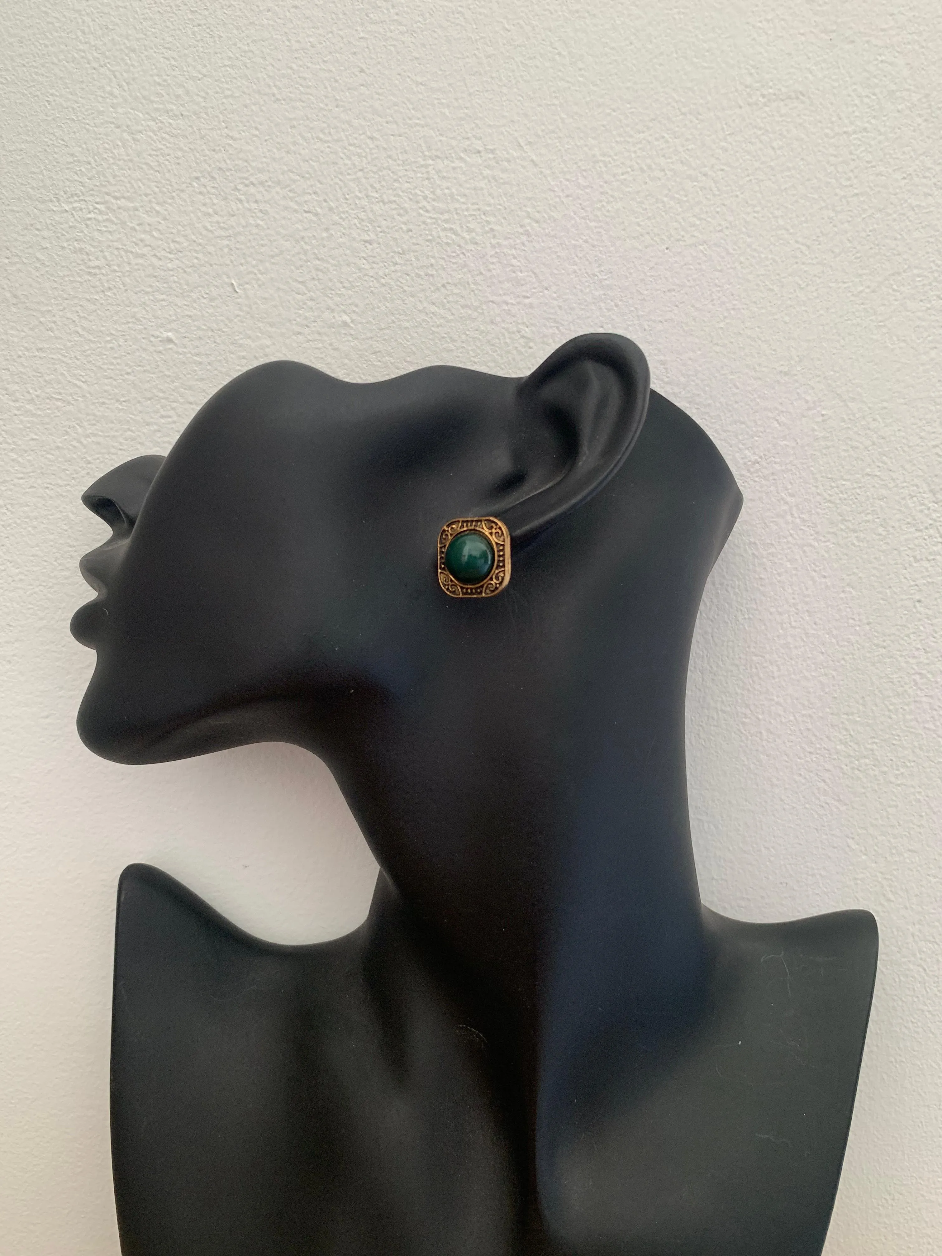 Vintage Jade Green Earrings