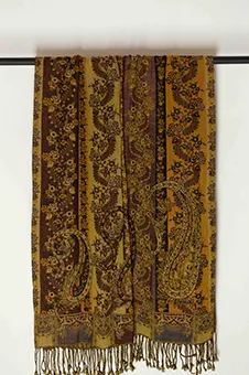 Brown, Ochre and Yellow Scarf with Patterns