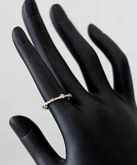 Gold Ring with Clear Gemstones
