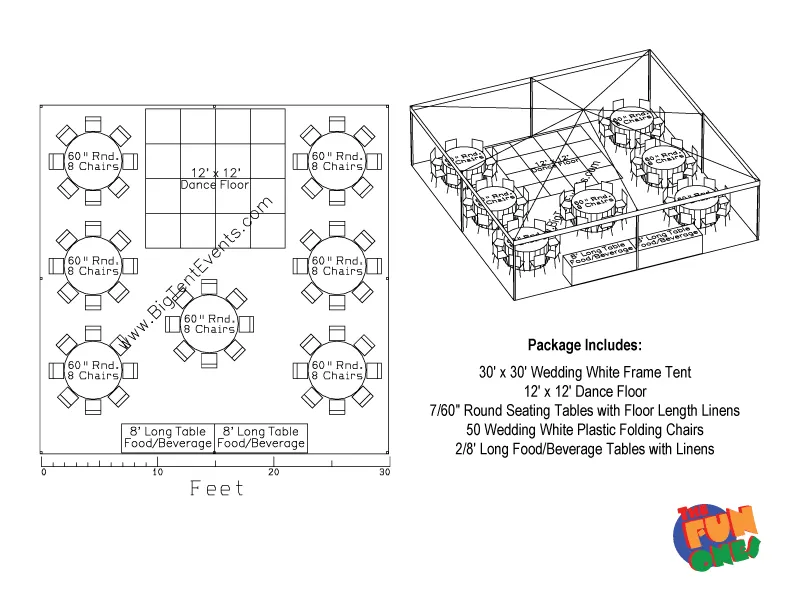 Tent/Tables/Chairs - 50 guest