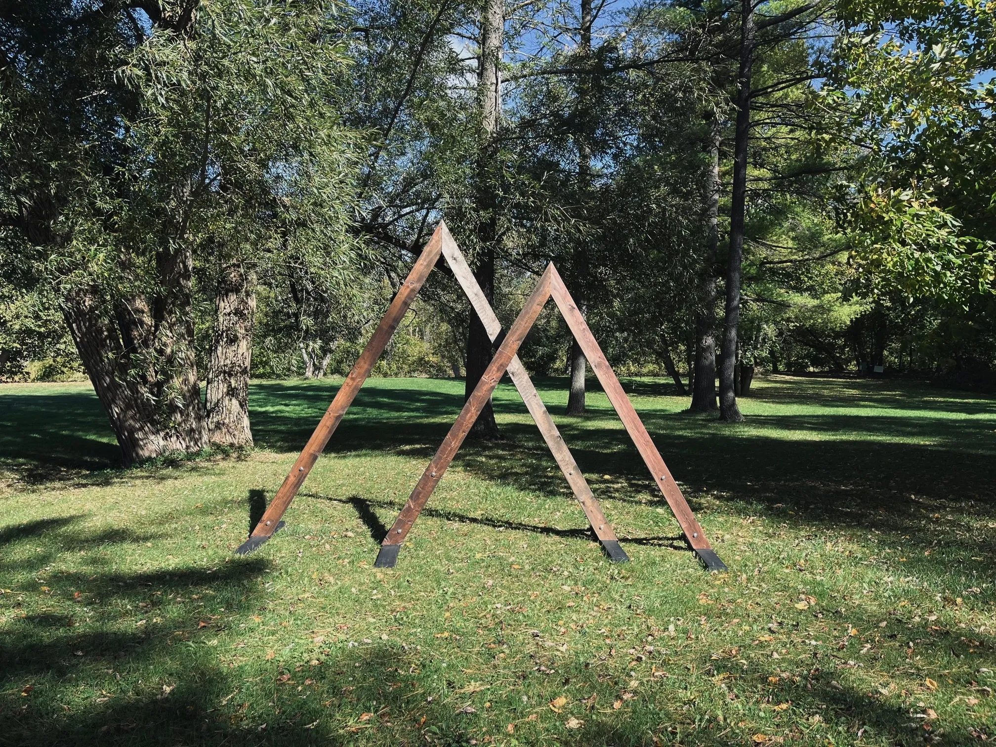 Rustic Wooden Triangle Arbor