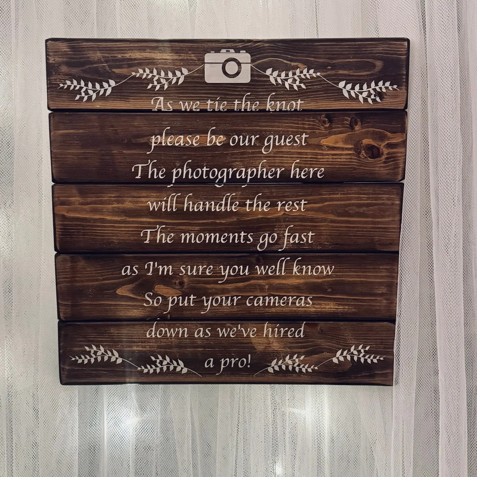 As We Tie The Knot Please Be Our Guest, The Photographer Here Will Handle The Rest. Moments Go Fast, As Im Sure You Well Know. So Put Your Cameras Down As We’ve Hired a Pro.