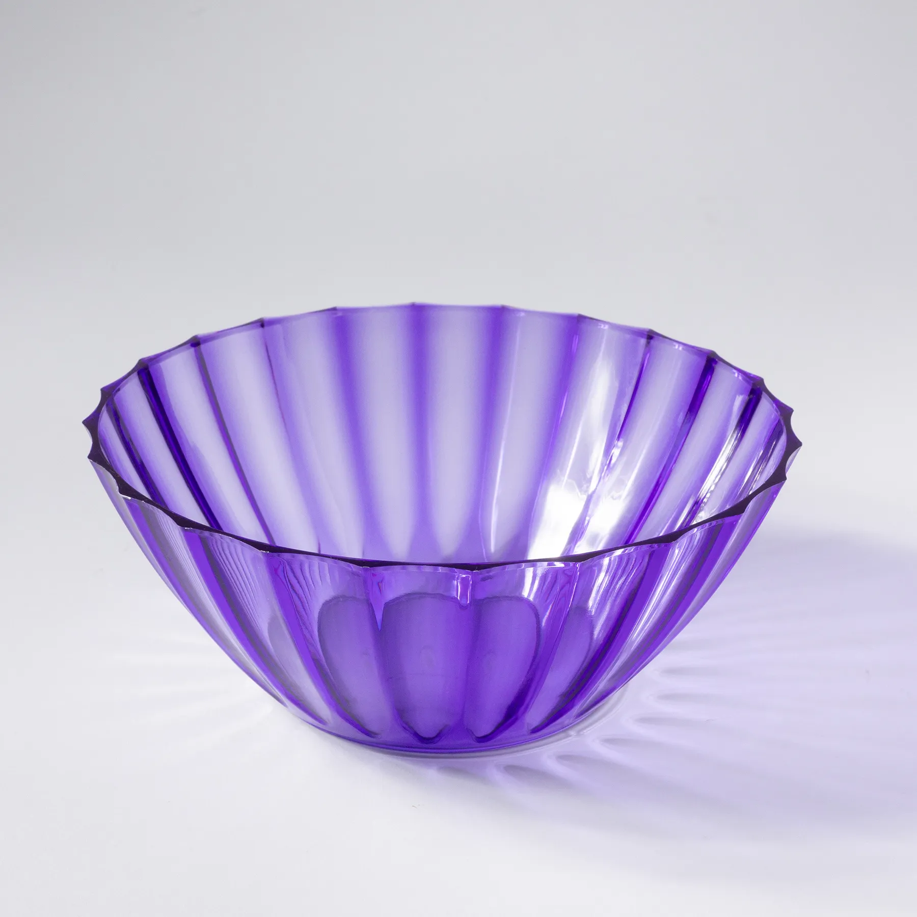 Purple Plastic Bowl with scalloped exterior - 8.5" x 3.5"