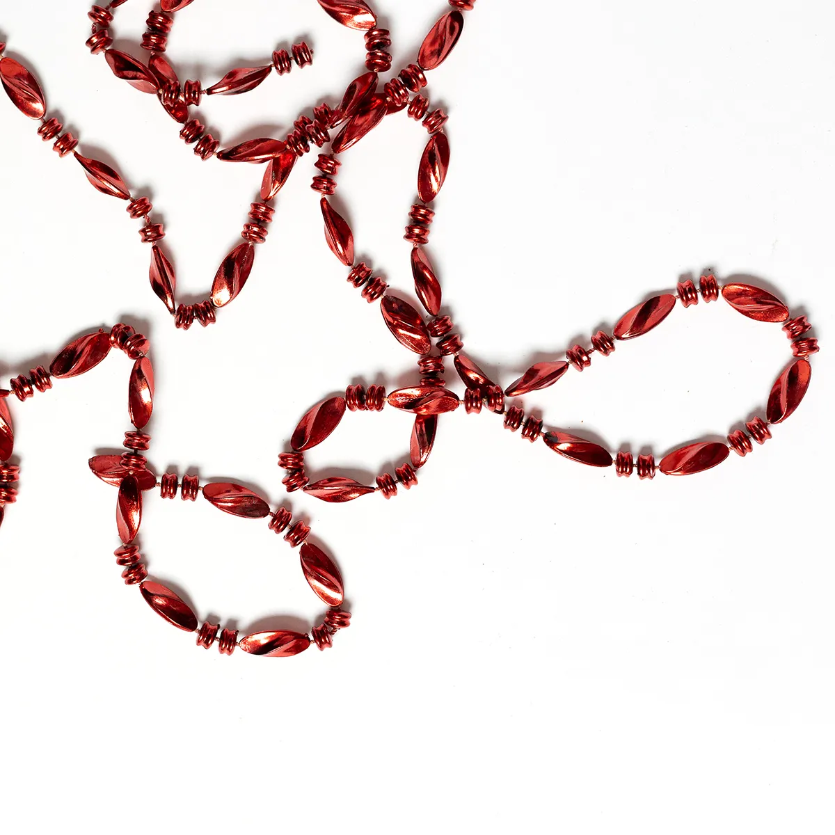 Plastic Red Beaded Christmas Tree Garland 