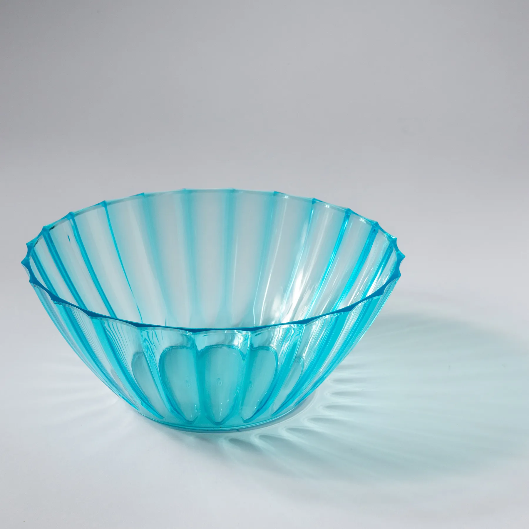 Blue Plastic Bowl with scalloped exterior - 8.5" x 3.5"