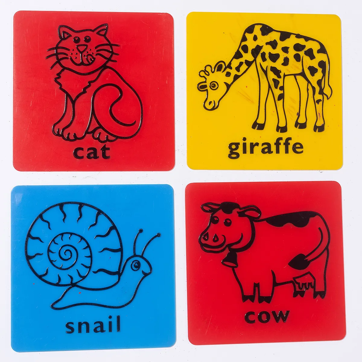 Kindergarten education Crayon Rubbing Animal Plates - 5" x 5"