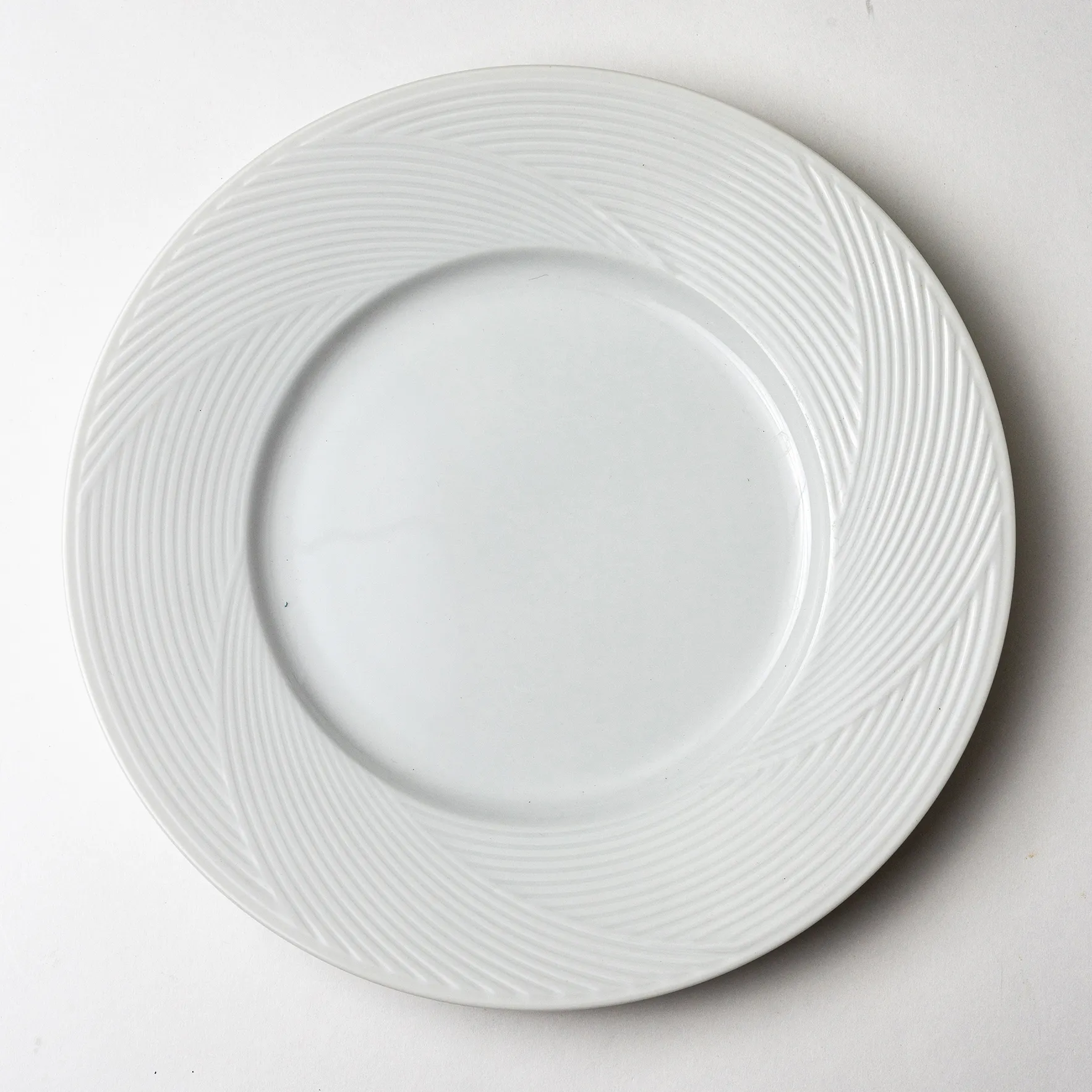 White Lined Border Plate - 1" x 9"