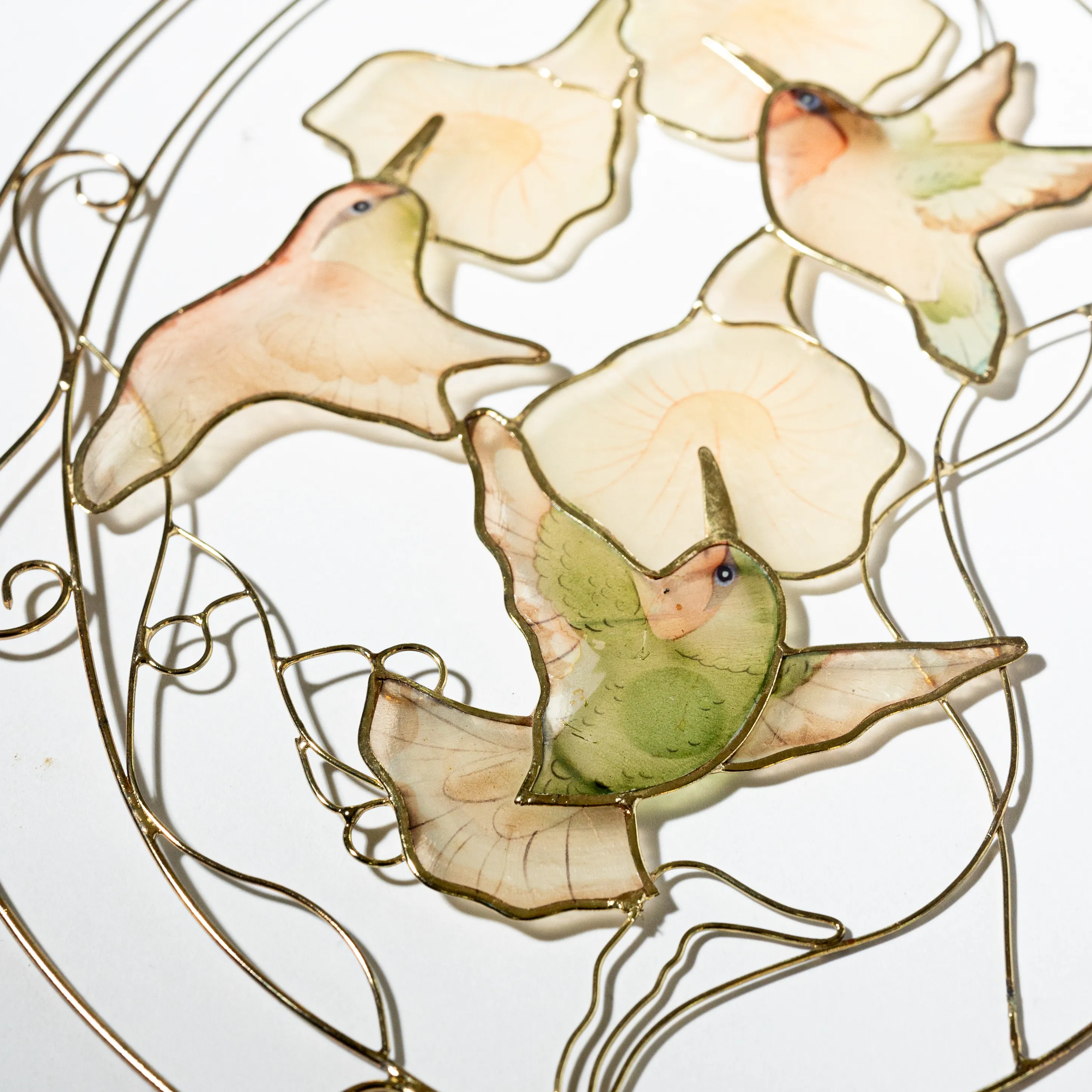 Wired Hummingbird Mother of Pearl Sea Shell Wall Decor 