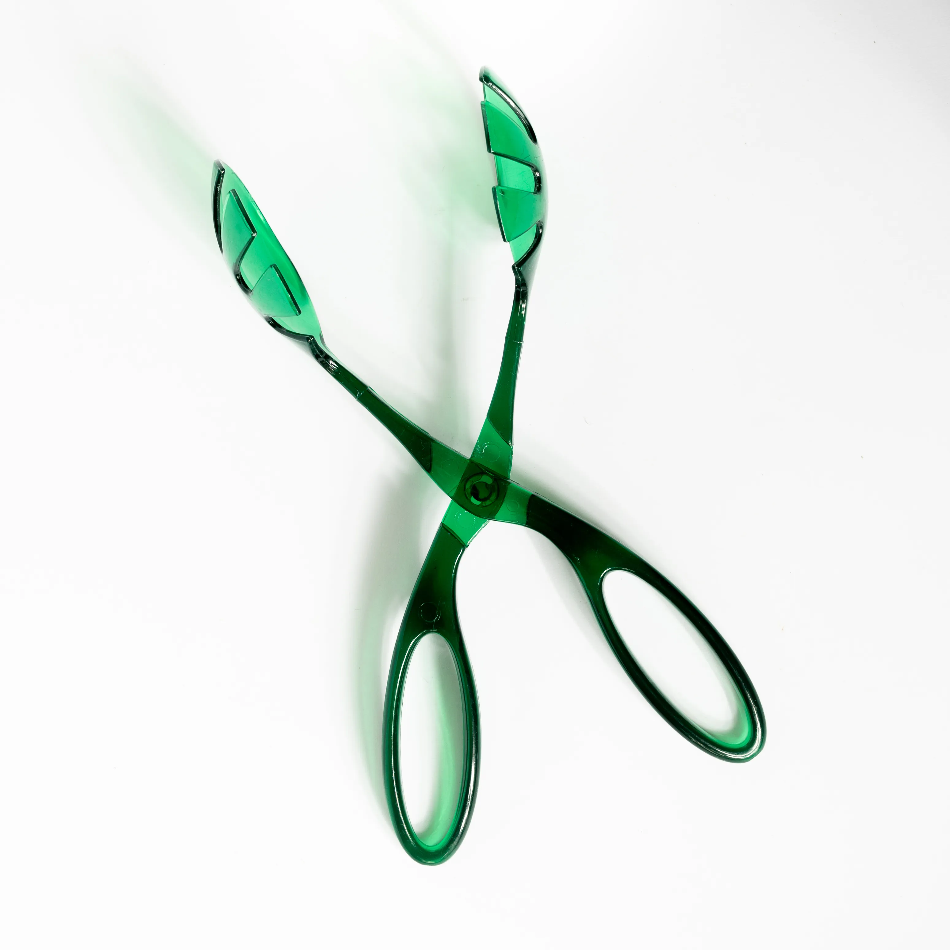 Clear Green Salad Tongs Christmas - 11"