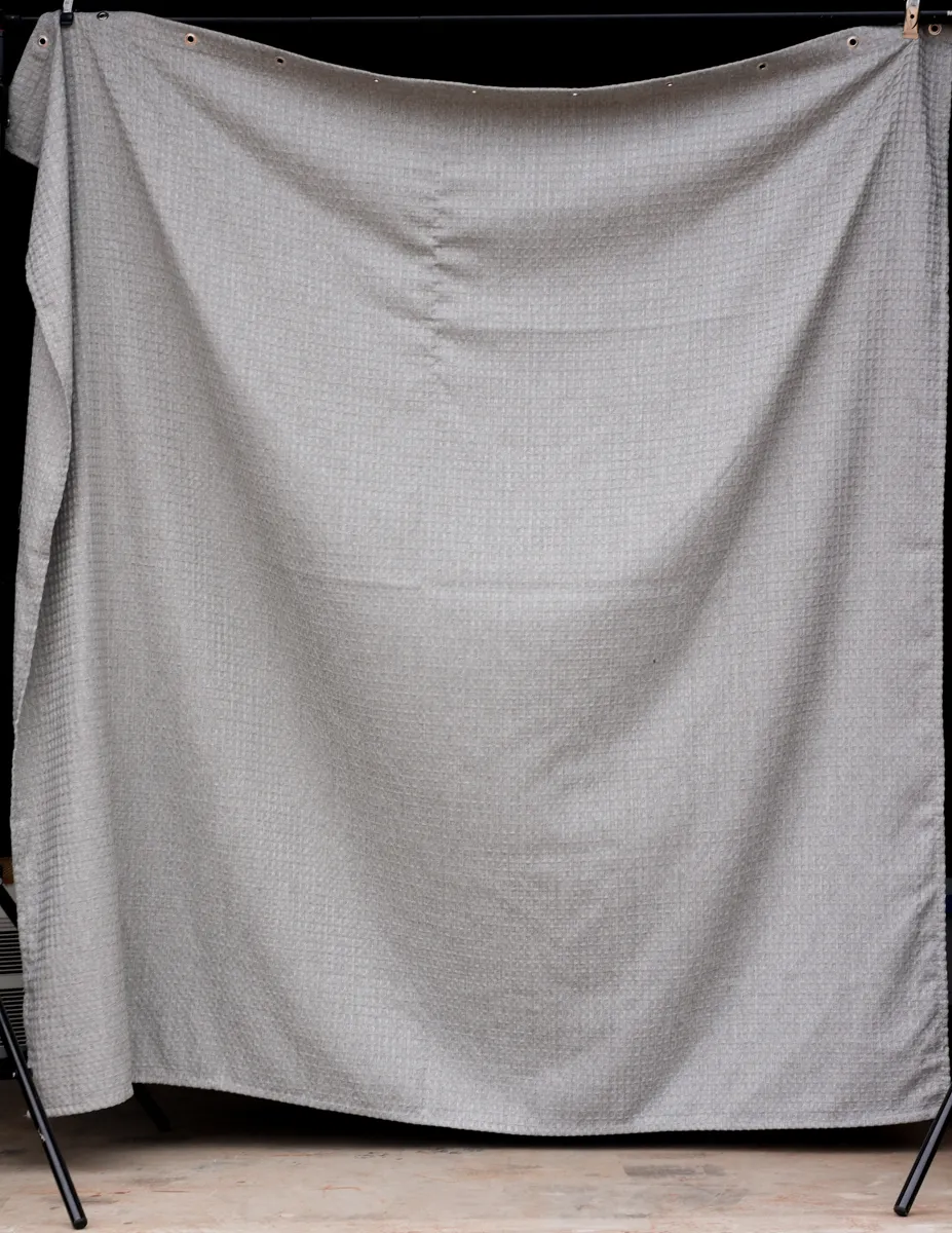 Gray Waffle Weave Shower Curtain
