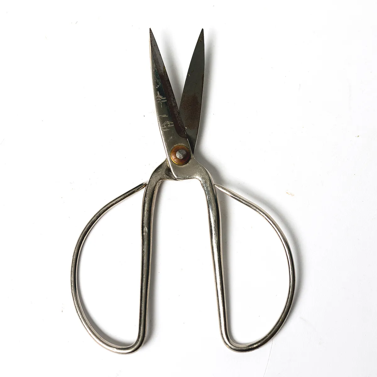 Bonsai Pruning Shears Utility Scissors, Braniff Signed all silver metal 