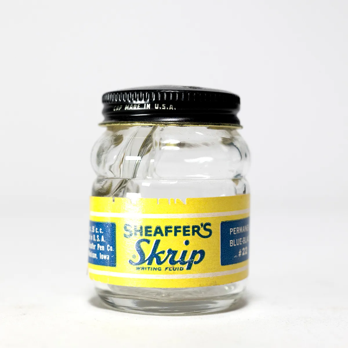 Vintage Sheaffers Skrip Ink Jar Collectible Fountain Pen Ink