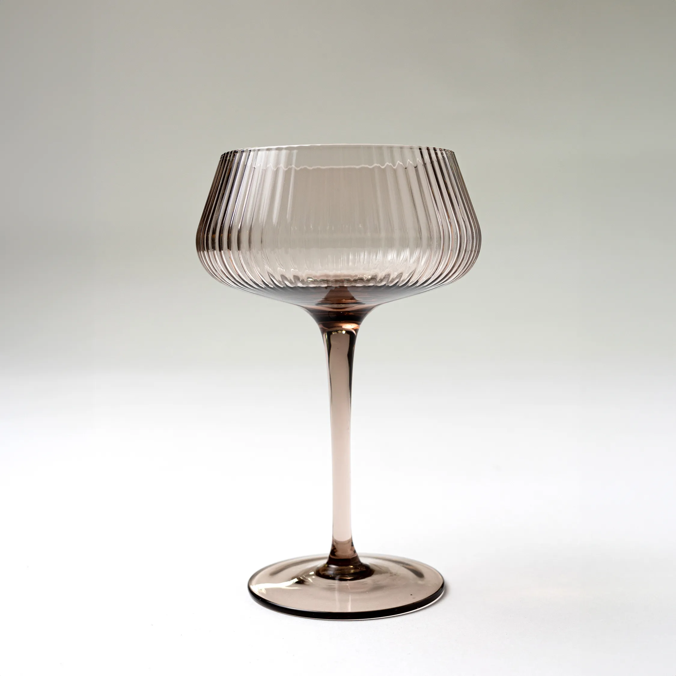 Stemware Brown Ribbed Champagne Glass