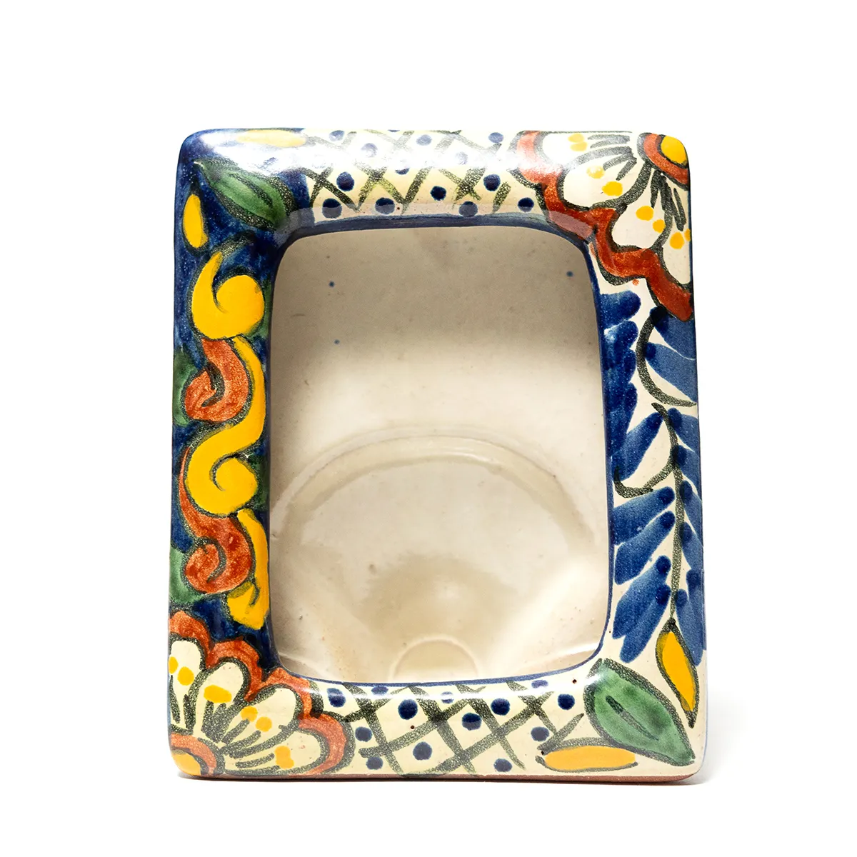 Ceramic Pottery Handpainted Picture Frame Signed T Ruth Talavera from Mexico