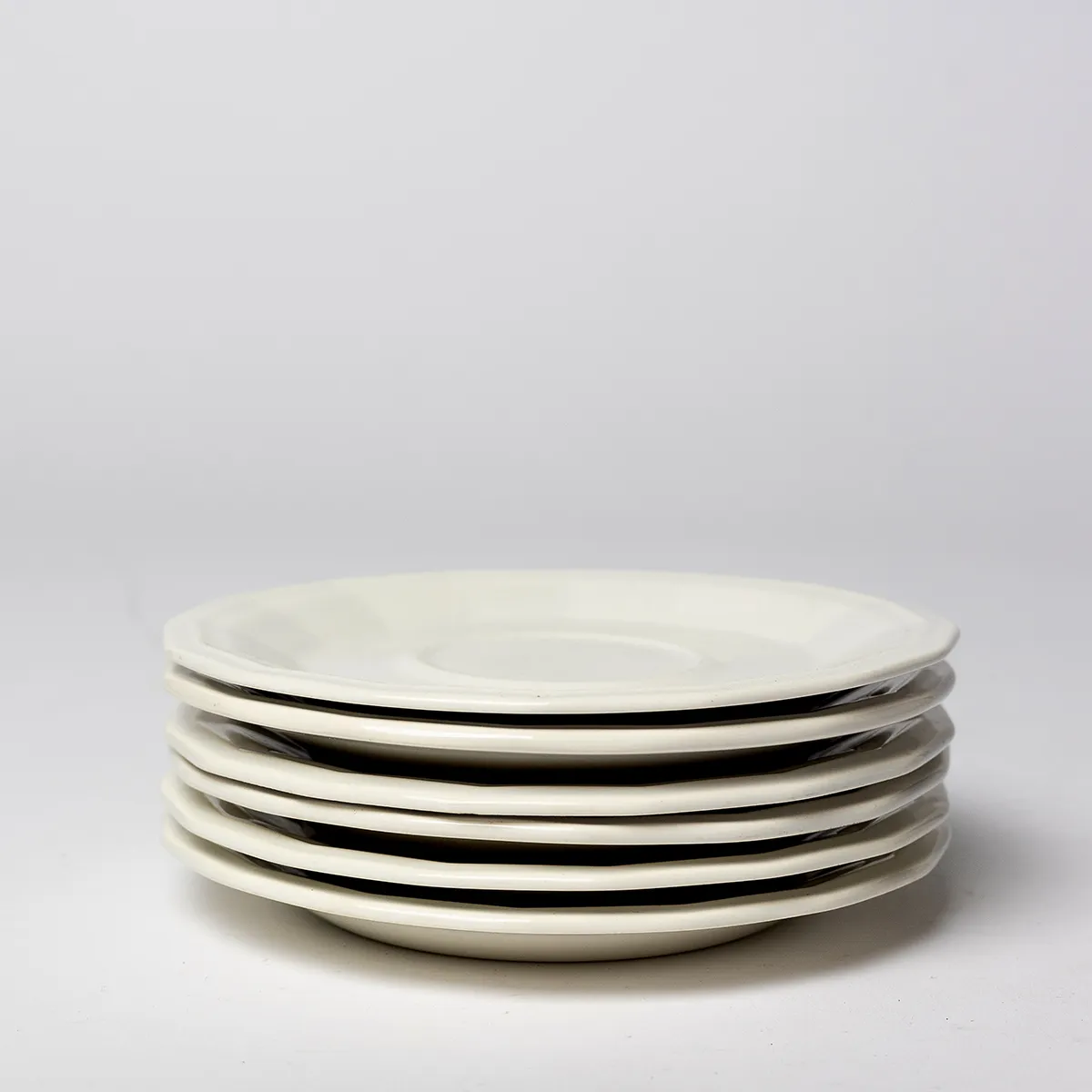 Homer Laughlin Colonial White Ironstone Saucer Geometric Shape around the border