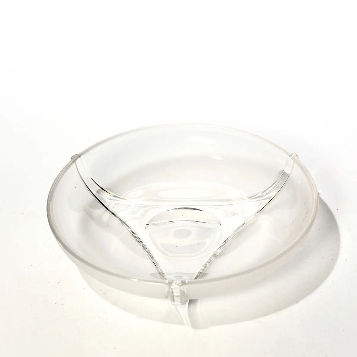 Lead Crystal Short Clear frosted bowl, Art Deco, candy and nut bowl, Vintage -  6.25" x 1.5"