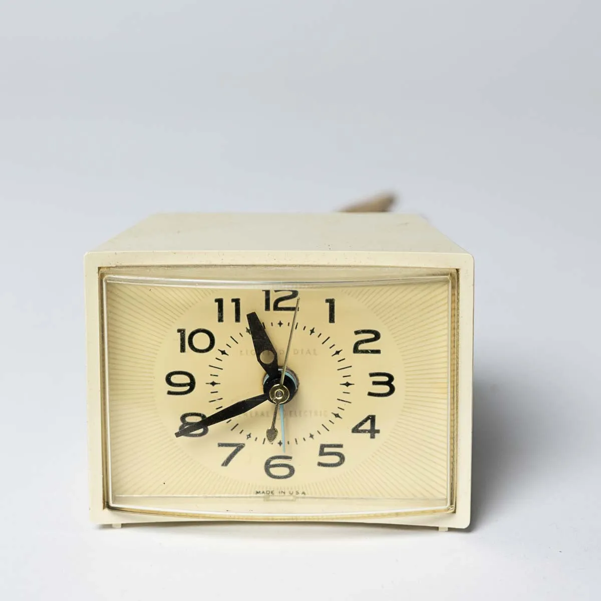 Clock Small Vintage Cream, Aged, Yellow, Beige, Analog Clock - 3" x 4"