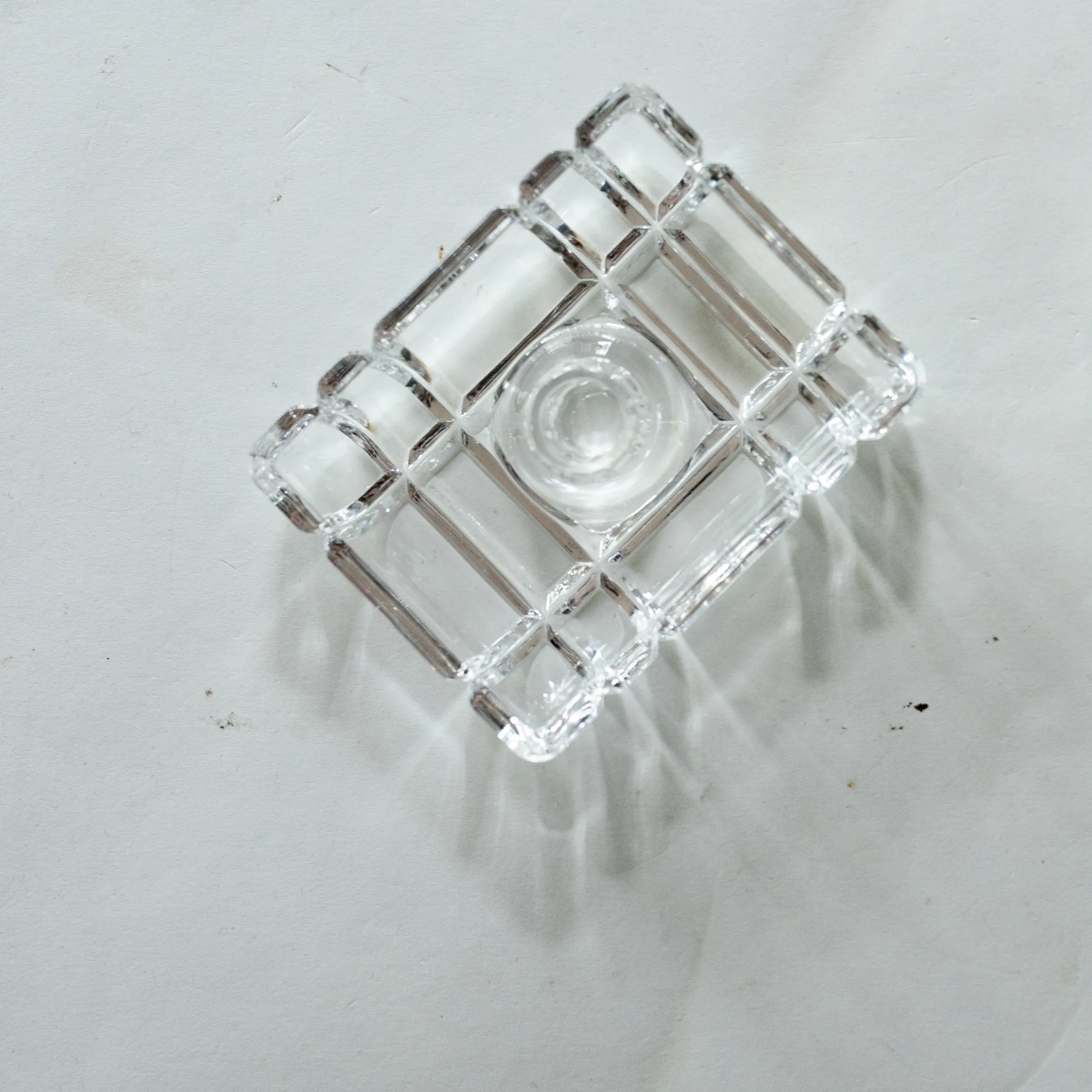 Vintage Rectangular Crystal Candle Holder