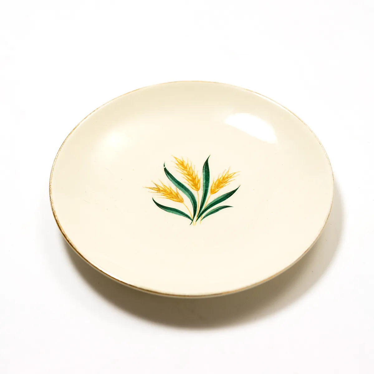 Homer Laughlin Vintage single Royal Harvest green leaves and yellow corn cobs - 6.25" x .75"