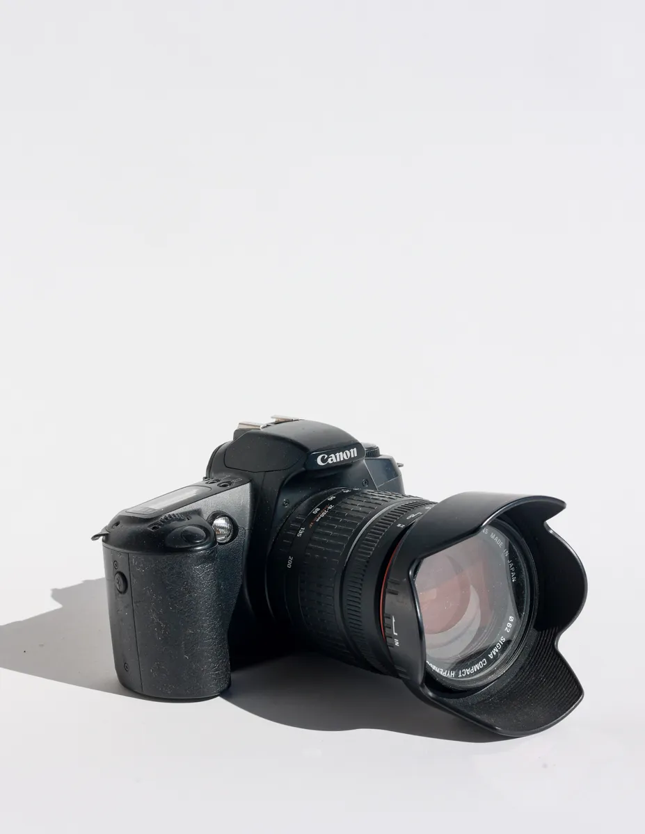 1990 All Black Canon Rebel, Manual Still Photography Camera, vintage Technology