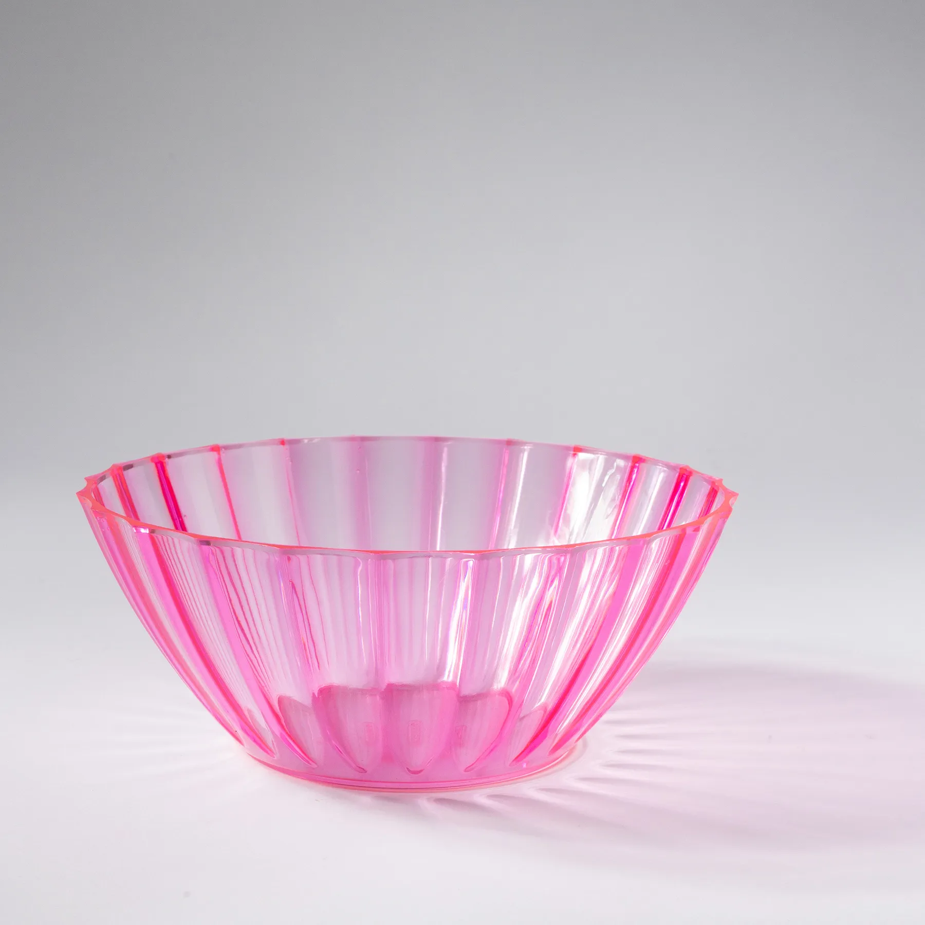 Pink Plastic Bowl with scalloped exterior - 8.5" x 3.5"