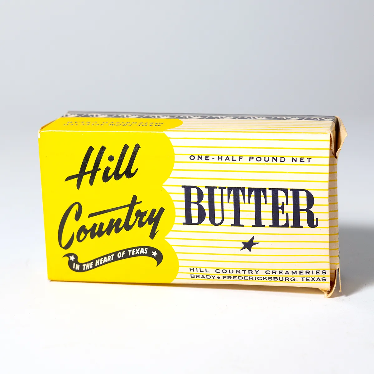 Vintage Hill Country Cardboard Butter Package Yellow