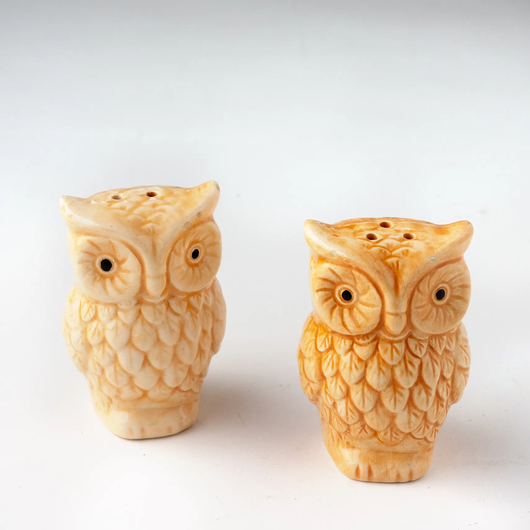Orange Salt and Pepper Owls - 3.5" x 2"