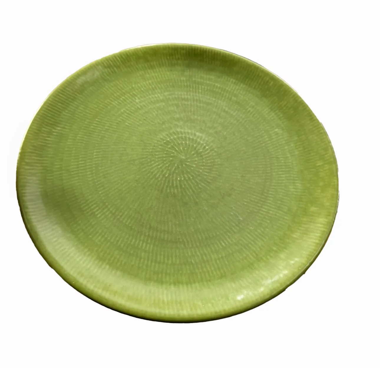 Green Ceramic Textured Salad Plate