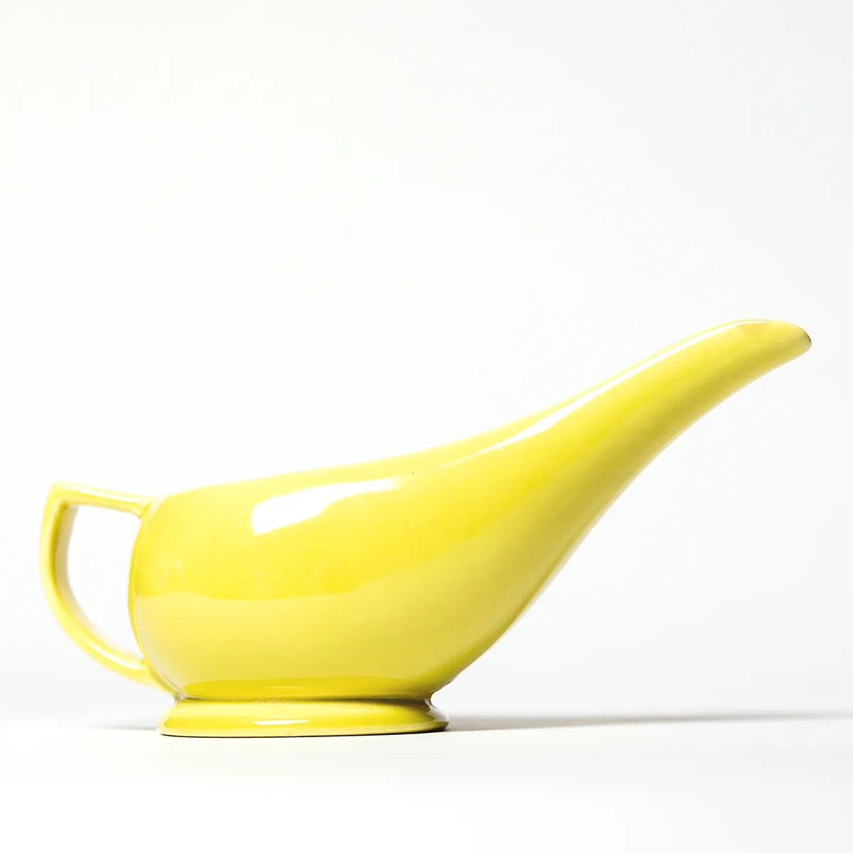 Kitchen Coffee Service: Vintage Red Wing Magnolia Pottery Ceramic Chartreuse Creamer Long Neck, Yellow MCM