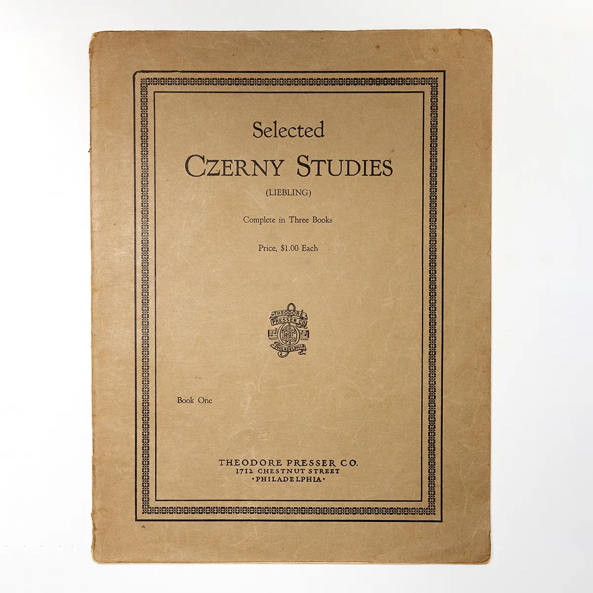 LIEBLING, BOOK TWO, T. PRESSER SHEET MUSIC, VINTAGE - brown with age. Song Book