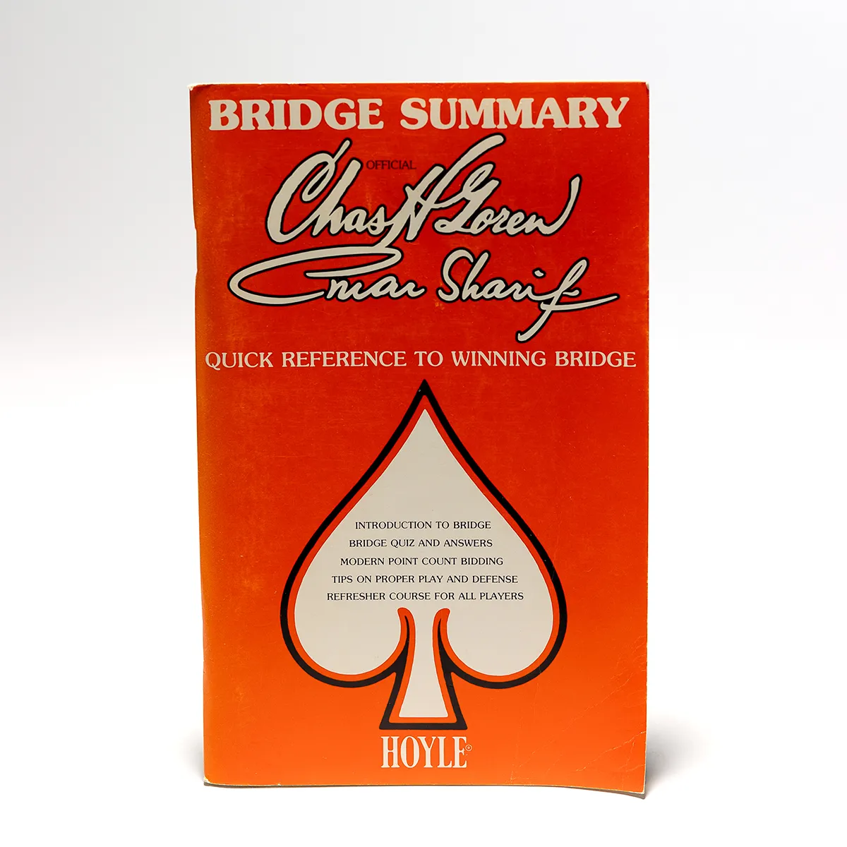 Vintage Book "Bridge Summary" Card Game strategy Orange with a spade on the cover - 8.5.5.5