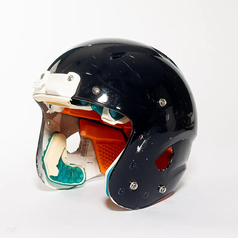 Blue Football helmet missing the fence in the front - adult