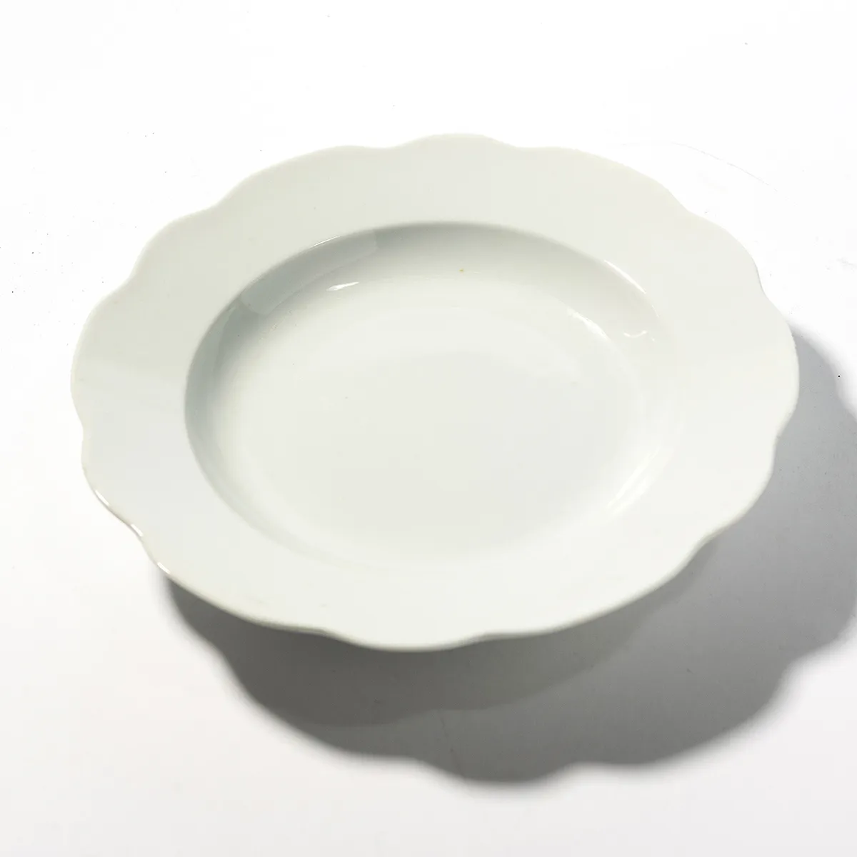 White Scalloped Individual Pasta Bowl