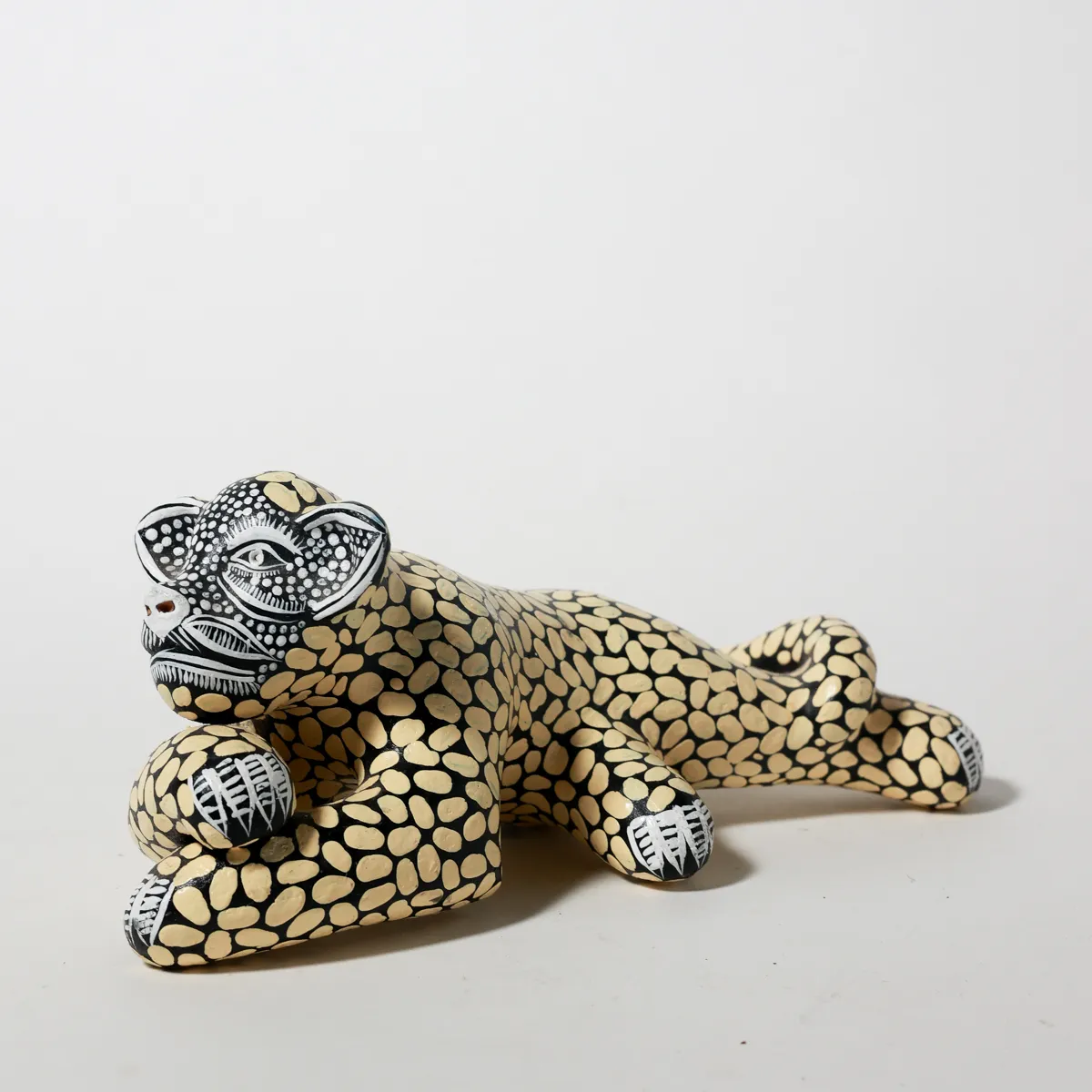 Hand-Painted Mexican Oaxacan Alebrije Jaguar Folk Art