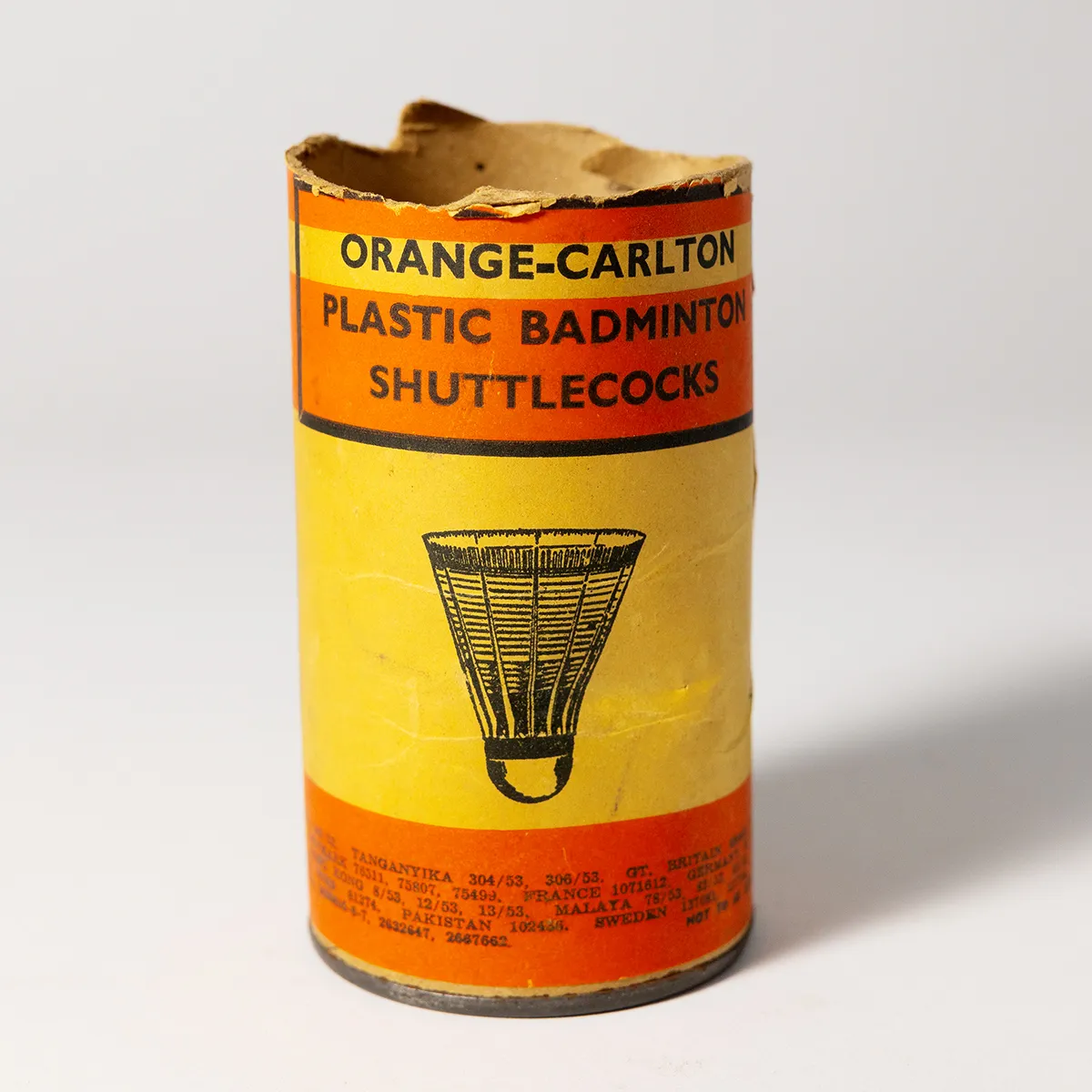 Vintage Cardboard Badminton Shuttlecocks damaged cylinder