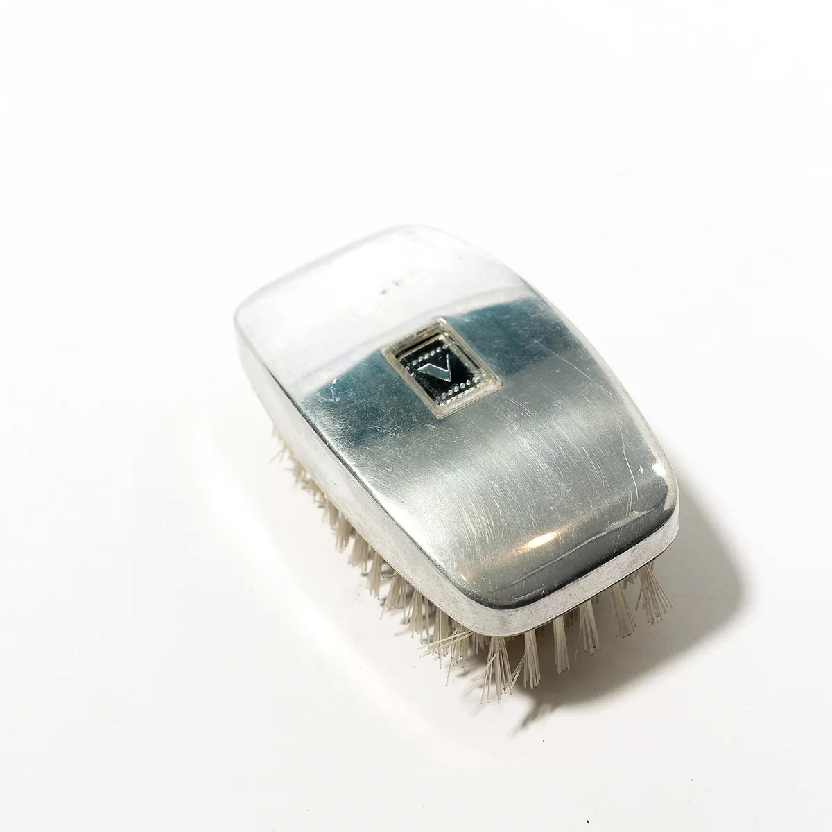 Silver Plated Antique Men's Hair Brush - 4.25" x 2.5"