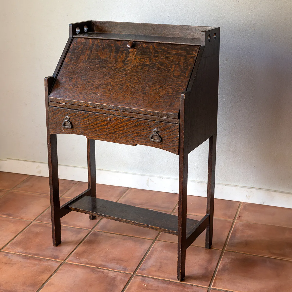 Antique pull out desk Dark wood
