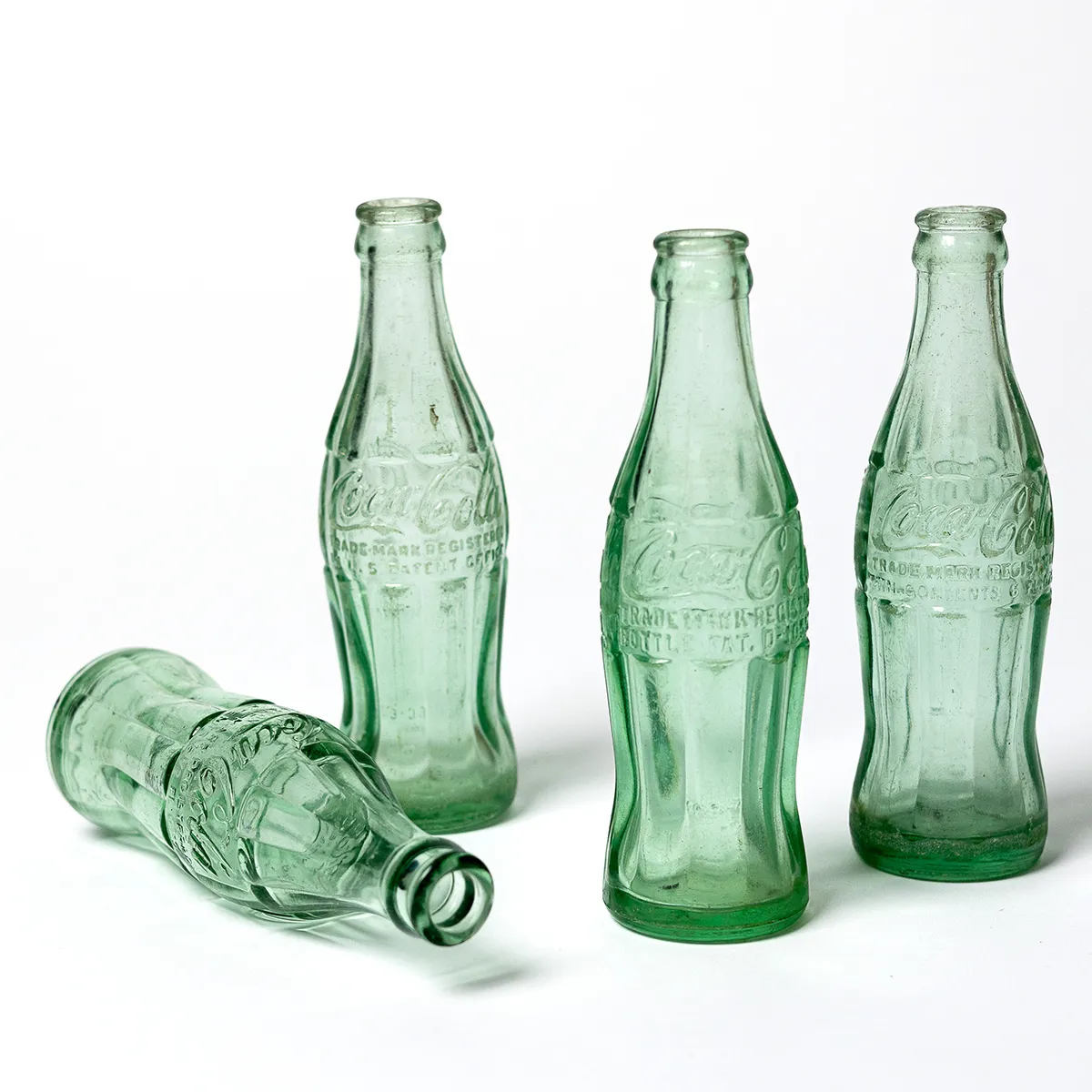 Green Glass Hand Blown Coca Cola, Soda, Pop Bottle 4 available Wichita Falls, TEX