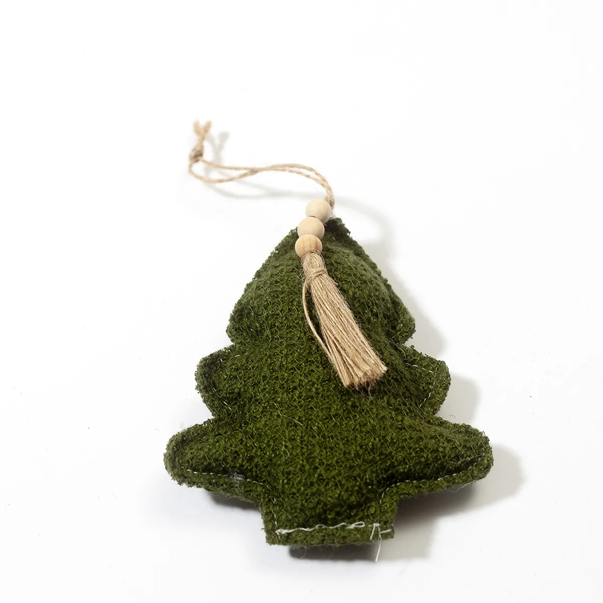 Soft Fabric Deep Forest Green Christmas Tree Ornament - 5" x 4.5"